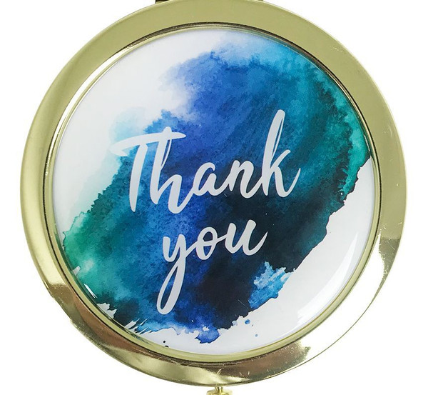 Thank You Gold Rim Compact Mirror