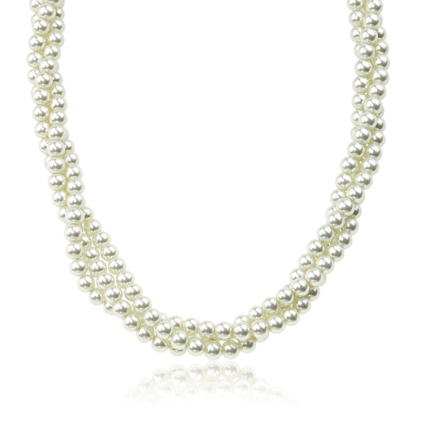 Glass Pearl Twist Necklace