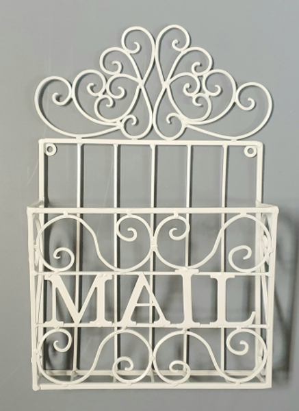 White Iron Mail Caddy