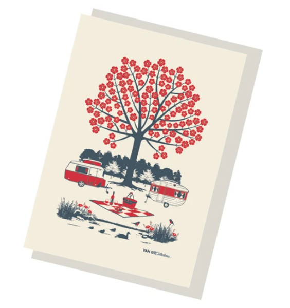 Red Caravan Greeting Card