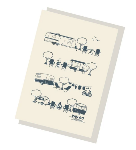 Grey Caravans Greeting Card