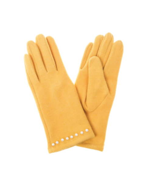 Basic Yellow Gloves with Pearls