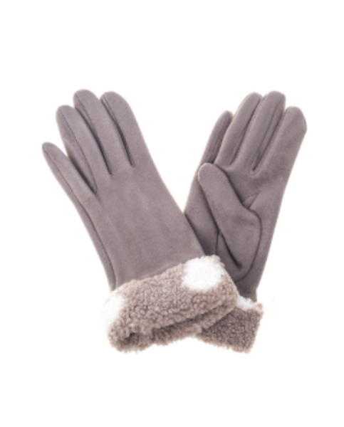 Winter Gloves with Fur/ Coffee