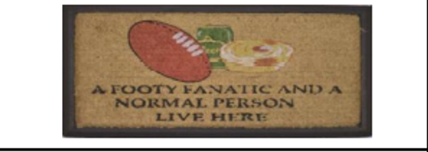 Footy Fanatic Doormat