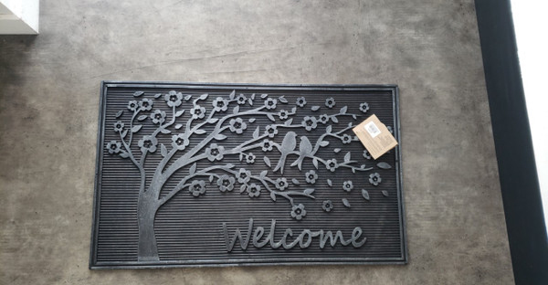 Rubber Silver Tree Door Mat