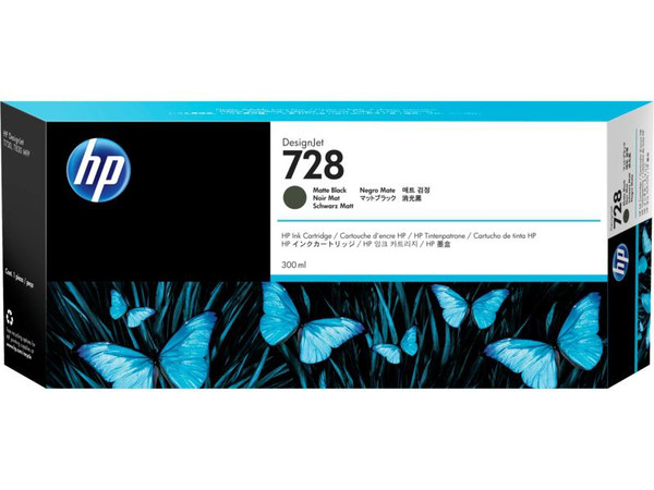 HP 728 300-ml Matte Black DesignJet Ink Cartridge