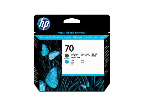 HP 70 Matte Black and Cyan Printhead