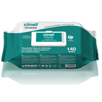 Clinell Universal Wipes Maceratable in a dispenser pack of 160 wipes