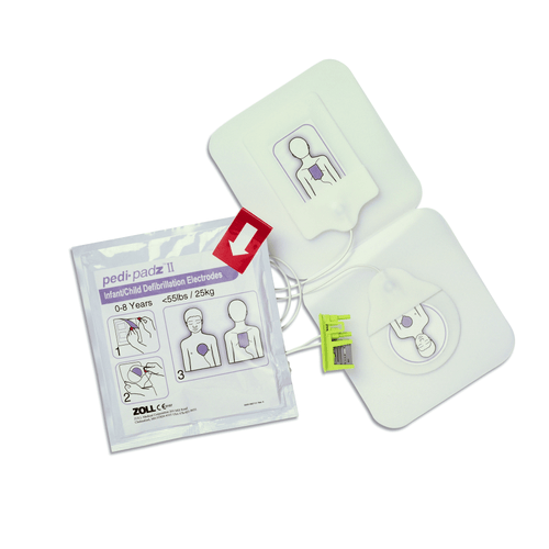 Zoll Pediatric Pads 8900-0810-01 with reduced energy transmission and for use on child patients. 
