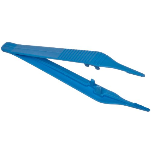 Sterile Plastic Tweezer / Forceps, individually packed, blue colour plastic forcep