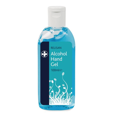 Relisan Alcohol Hand Sanitiser Gel, 100 ml bottle with Flip top cap