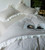 SUSYBAO 3 Pieces Vintage Ruffle Duvet Cover Set 100% Washed Cotton Queen Size Beige Striped Princess Girls Bedding with Zipper Ties 1 Rural Duvet Cover 2 Pillow Shams Luxury Quality Soft Breathable