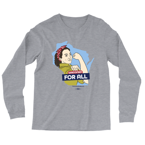 Wisconsin For All (Heather Grey Long-Sleeve Tee)