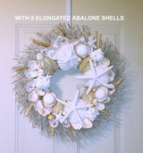 20" Sea Shell Wreath on Birch Twig with Highly Polished Abalone Shells in 4 Designs