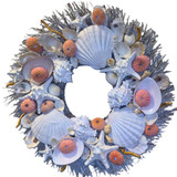 Seashell Wreath with Natural Pink Sea Urchins