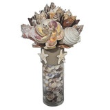 Seashell Bouquet with Glass Vase in Natural