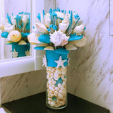 15" Seashell Bouquet in  Tahiti Blue