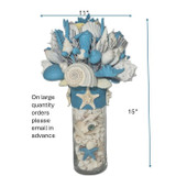 15" Seashell Bouquet in  Tahiti Blue