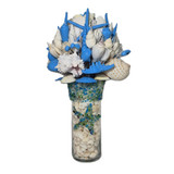 16" Seashell Bouquet with Sea Glass Vase in 4 Colors