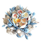 16" Seashell Bouquet with Sea Glass Vase in 4 Colors