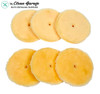 The Clean Garage 6 Pack of Pads | RUPES Medium Yellow Wool Polishing Pad | For 5" Backing Plate