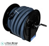 The Clean Garage Cox Vacuum Hose Reel Black | Hand Crank | Includes 50' Vac Hose