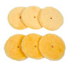 6 Pack of Pads | RUPES Medium Yellow Wool Polishing Pad | For 6" Backing Plate | The Clean Garage