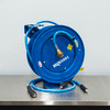 50' BluBird Retractable Pressure Washer Hose Reel Blue | 1/4" M22 14mm The Clean Garage