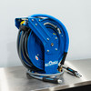50' BluBird Retractable Pressure Washer Hose Reel Blue | 3/8" Gray Hoses