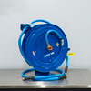50' BluBird Retractable Garden Hose Reel Blue | 3/4" GHT Connections | The Clean Garage