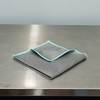 The Clean Garage Diamond Glass Towel | Gray Microfiber with Mint Border