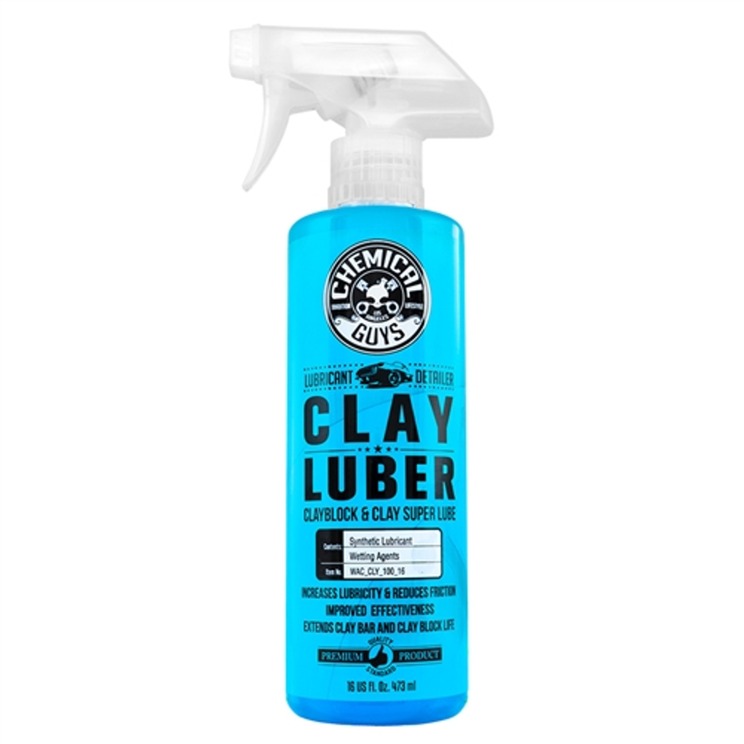 Chemical Guys CLY_KIT_1 Heavy Duty Clay Bar and Luber Synthetic Lubricant  Kit,16 fl oz, 2 Items, Black