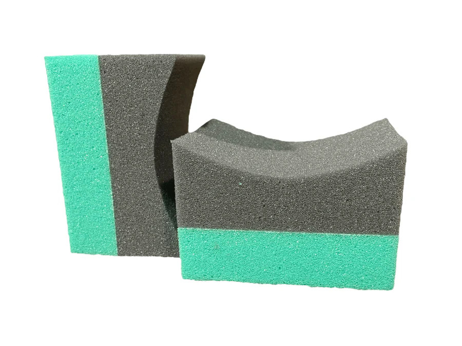 Large Curved Tire Shine and Dressing Applicator | Foam Block