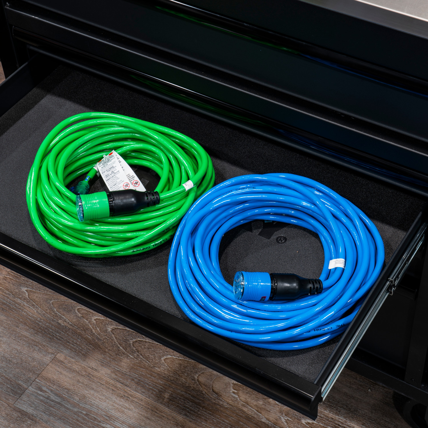 50' Pro Lock Locking Lighted Extension Cord | 12/3 SJTW Blue | The