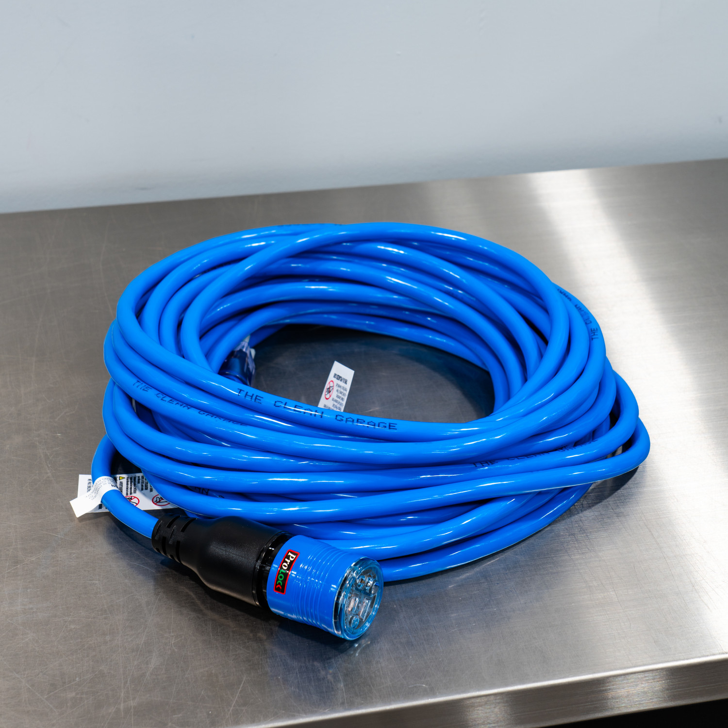 50' Pro Lock Locking Lighted Extension Cord | 12/3 SJTW Blue | The