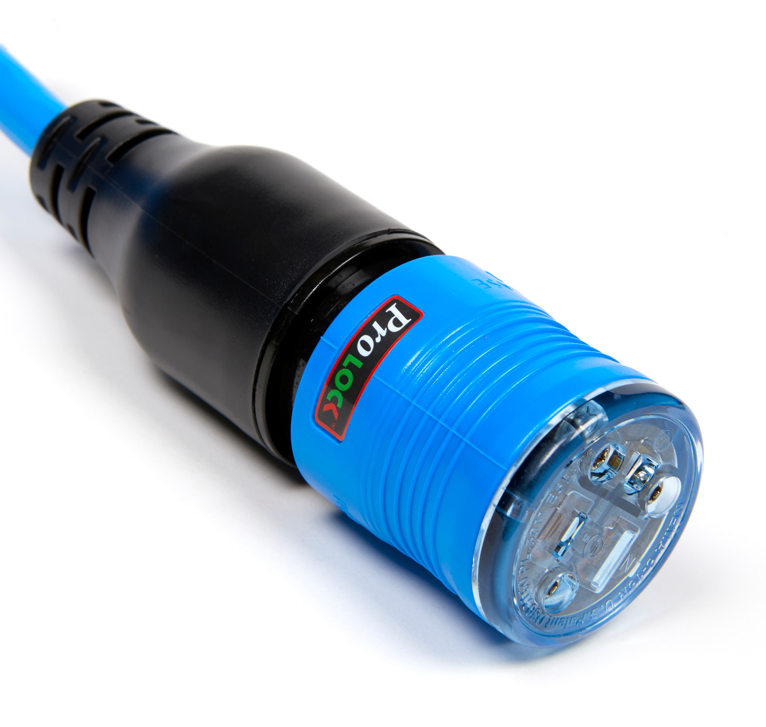 50' Pro Lock Locking Lighted Extension Cord | 12/3 SJTW Blue | The