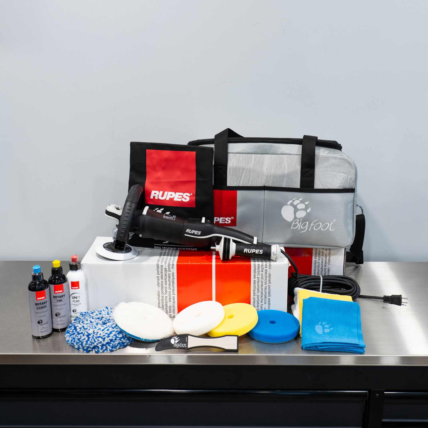 Rupes LH19E Rotary Polisher Complete Kit | Bigfoot Bag Combo
