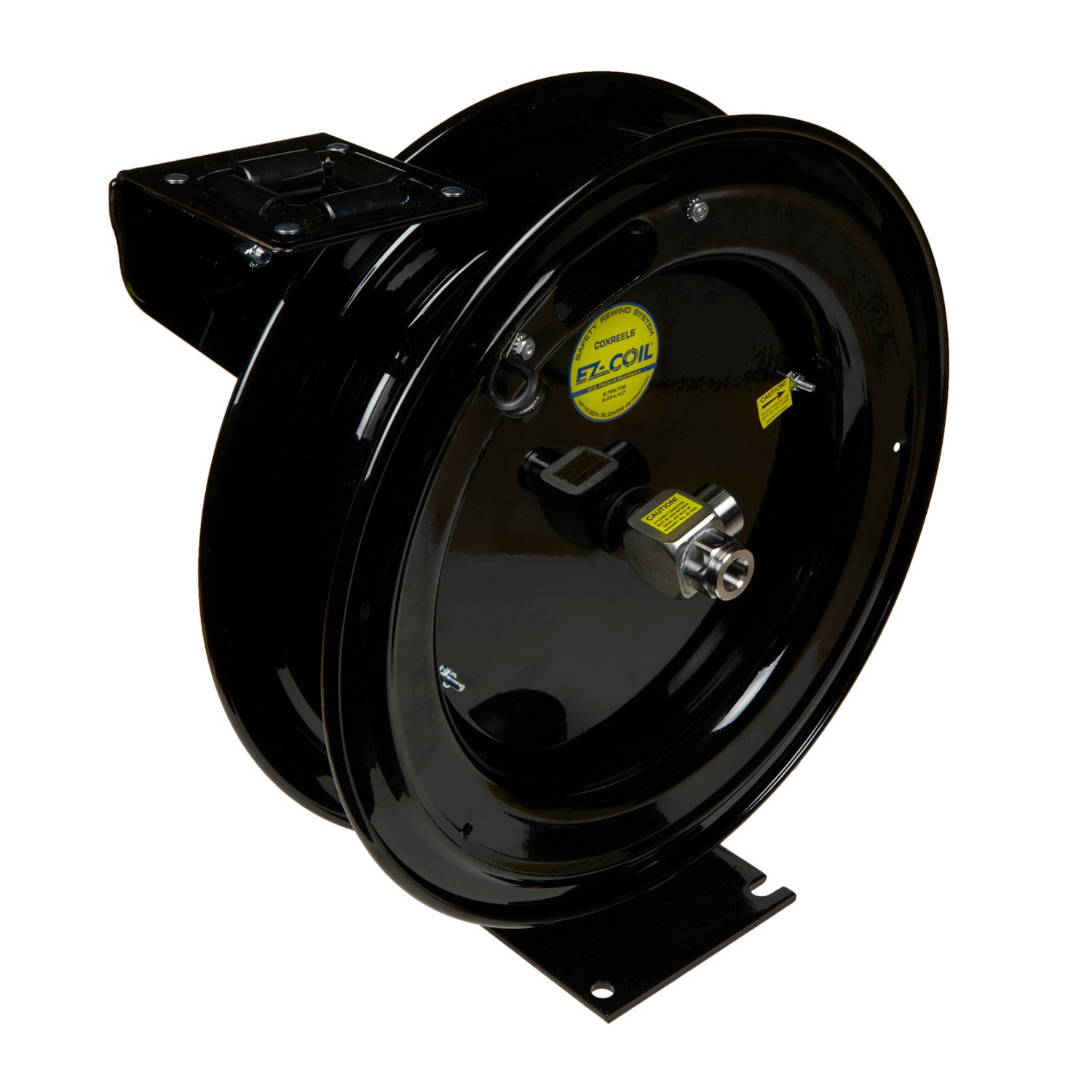 WFC - Hose Reel - Cox - INCLUDES 166 Feet of Yellow Pole Hose - Black