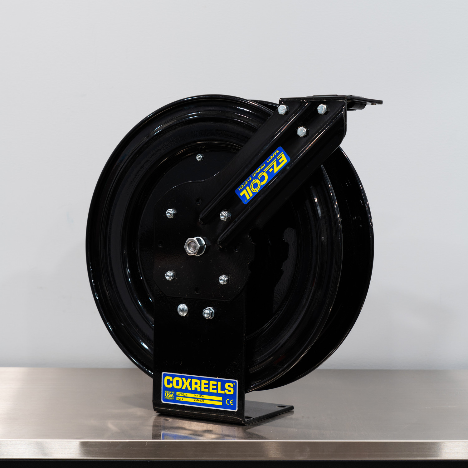 Cox Custom Air Hose Reel Black, EZ Coil