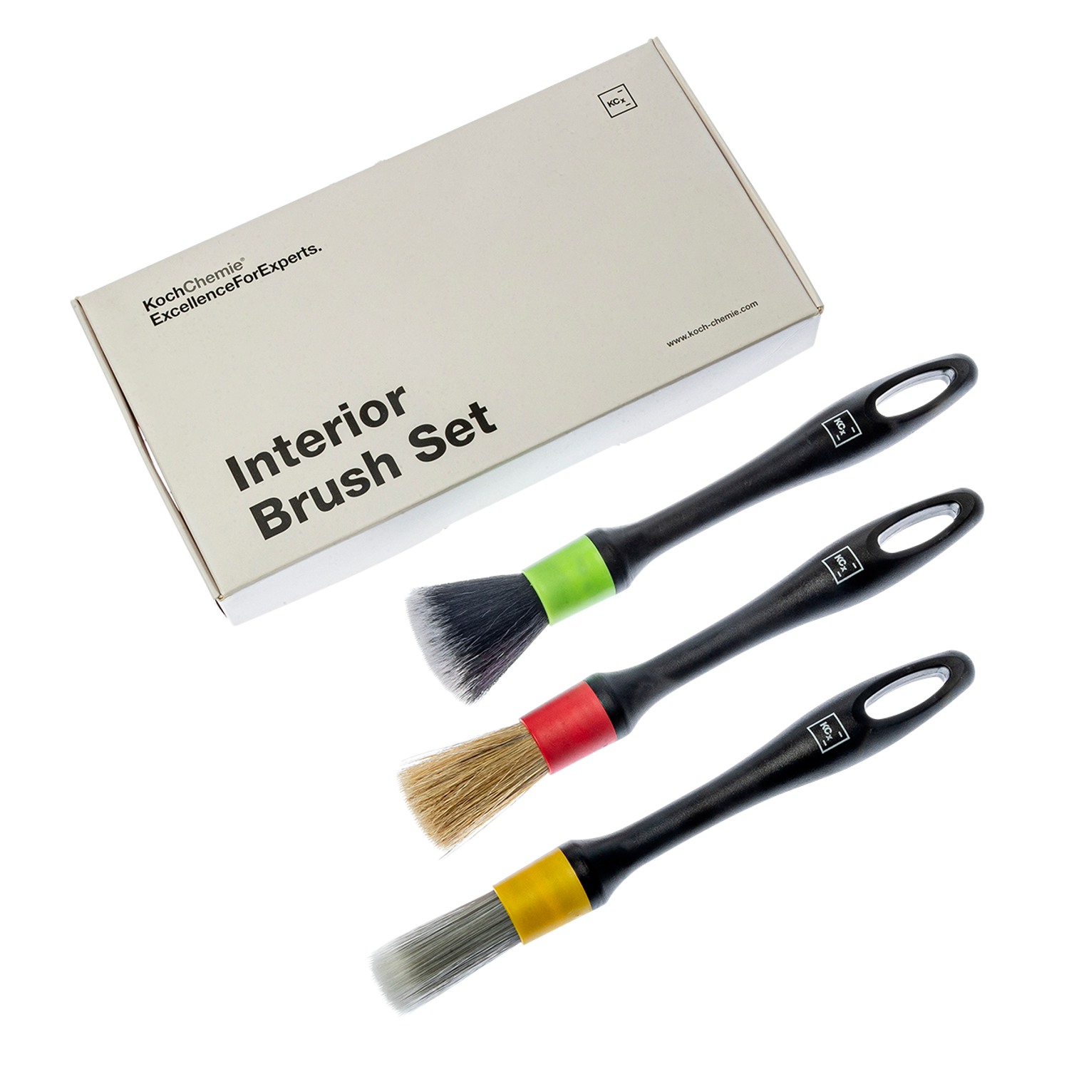 Car Detailing Brush Set, with 3 Types of Bristles, for Wheels, Interior,  Leather, Trim