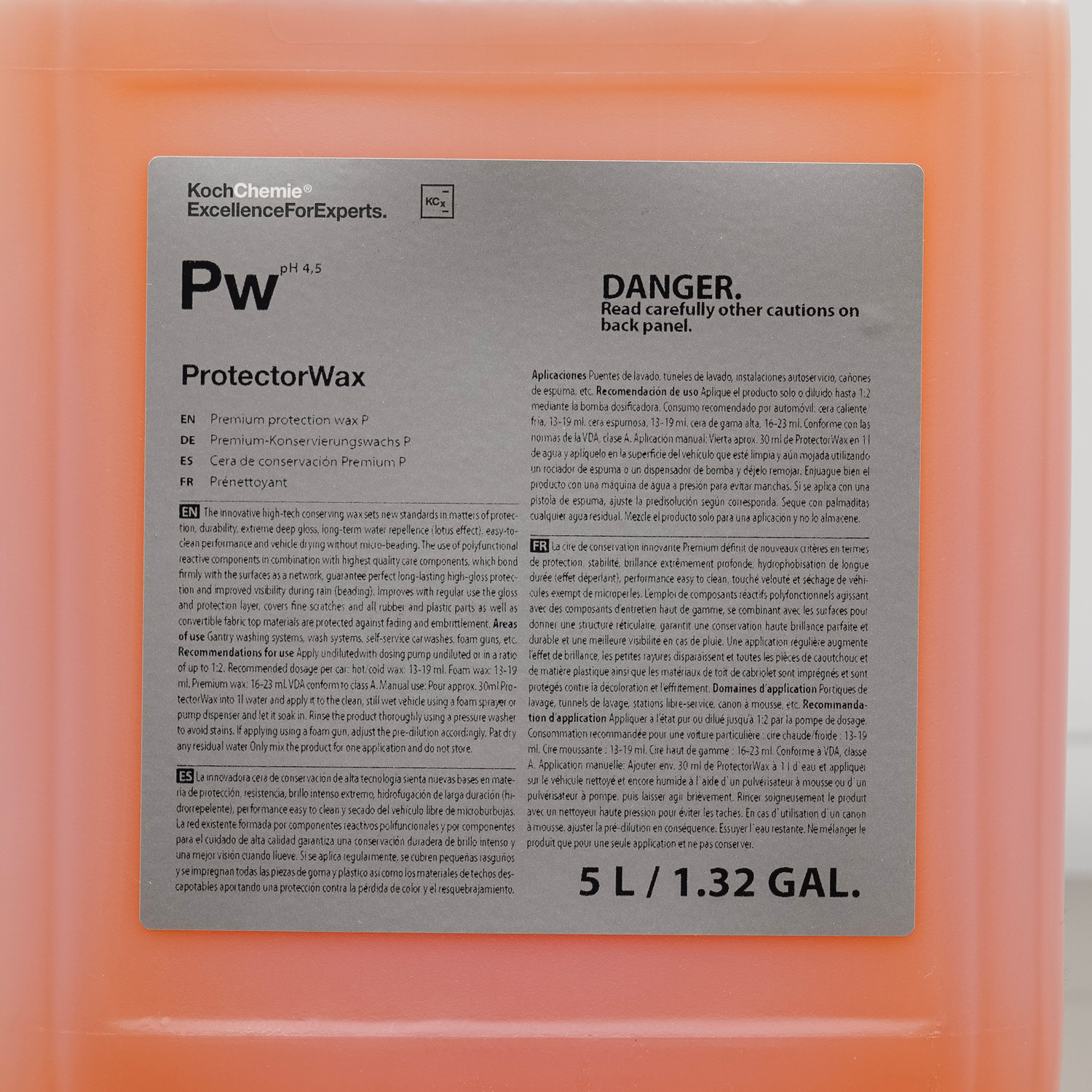 Koch Chemie Protector Wax 5 Liter | PW Spray Wax Drying Aid | The