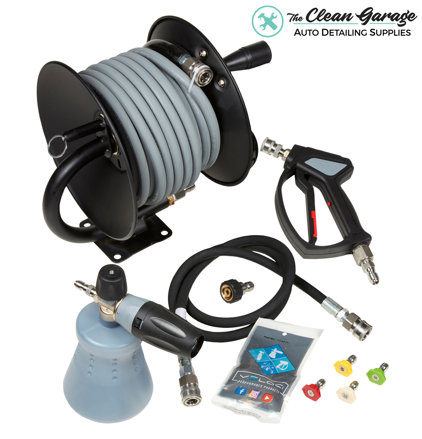 MTM Complete Pressure Washer Upgrade Kit | Hose Reel Hoses Spray Gun and  Foam Cannon