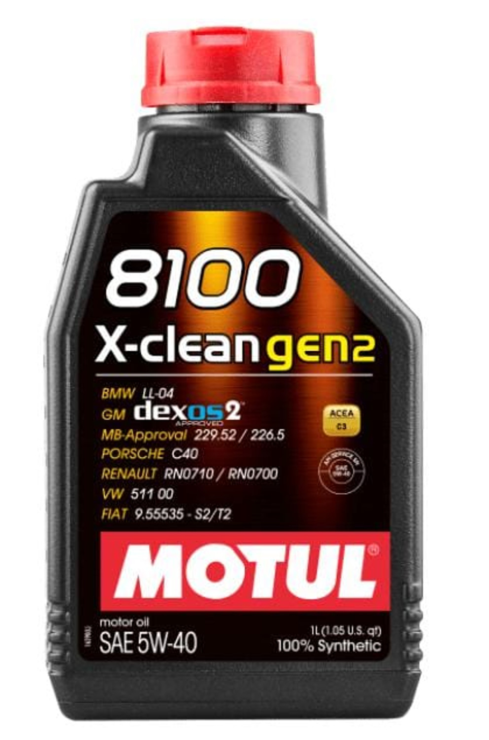 Motul 8100 X-CLEAN Gen 2 5W40 1 Liter | Synthetic Motor Oil | The 