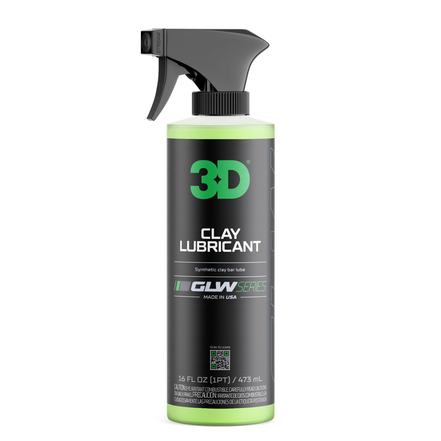 3D GLW Series Clay Lubricant 16oz | Synthetic Clay Bar Lube