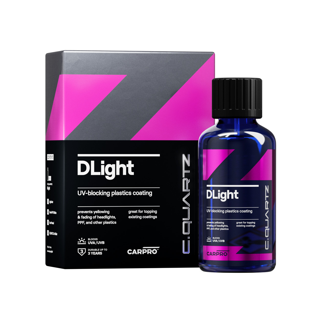 Cquartz Dlight 50ml Kit | Carpro Anti-UV Plastic PPF & Headlight