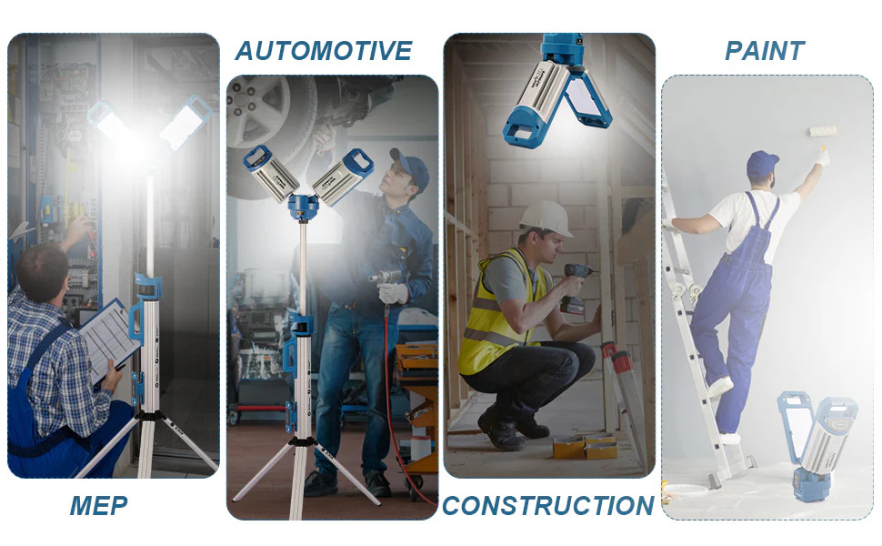 NextLED Tripod Dual LED Work Light | 2 Color Temps Remote Control