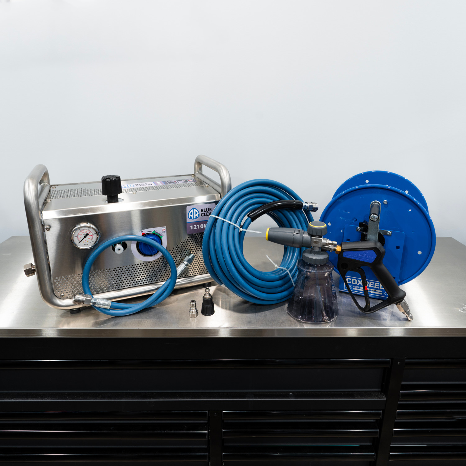 AR Blue Clean 1210 WP Pressure Washer Stainless Complete Wall
