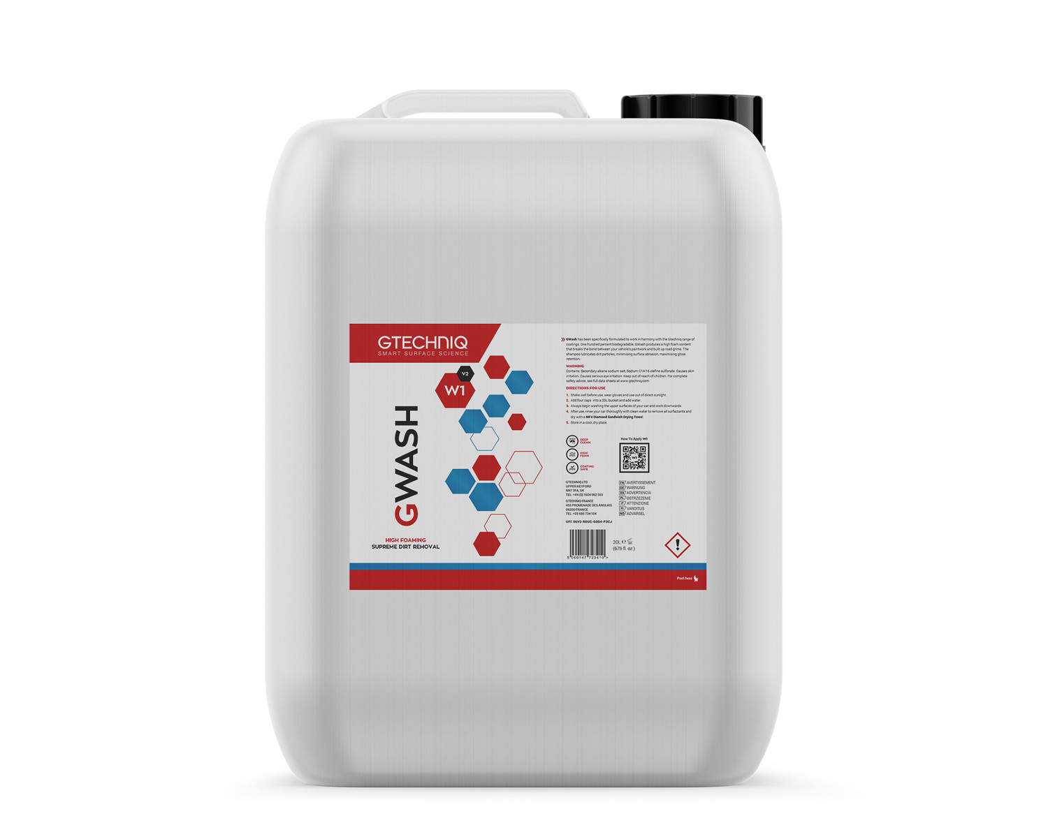 Gtechniq G Wash 20 Liter | Ceramic Coating Safe Car Shampoo 5.28