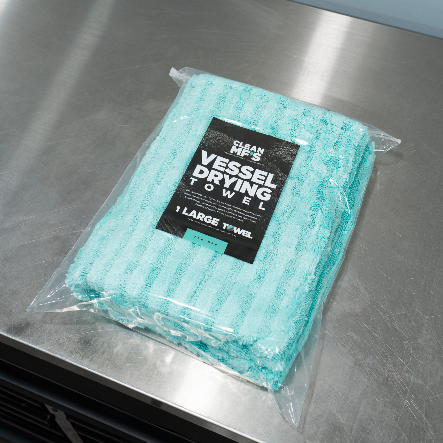 The Clean Garage Vessel Drying Towel | 36x24 | Hybrid Pile