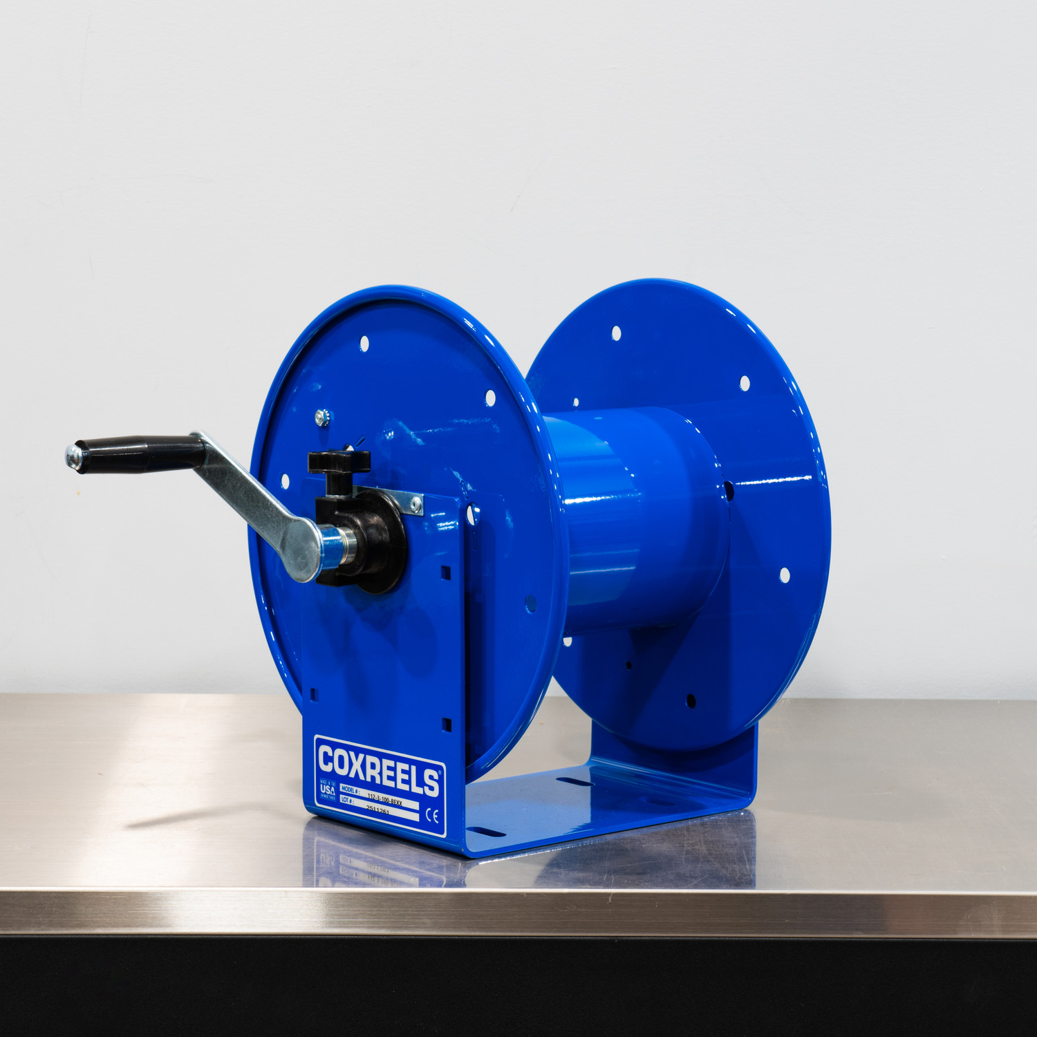 Cox Custom High Pressure Hose Reel Blue | Hand Crank | Up To 100' Hose